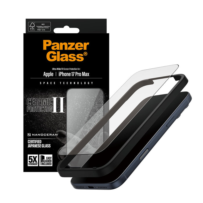 EAN 5715685026669 - PanzerGlass ® Ceramic II Screen Protector iPhone 17 Pro Max | Ultra-Wide Fit w. EasyAligner Protector de  imagen 5