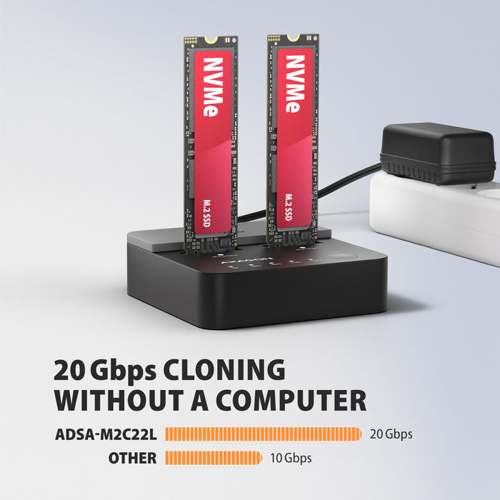 EAN 8595247909558 - Axagon ADSA-M2C22L base de conexión para disco duro USB 3.2 Gen 2x2 Type-C Negro imagen 5