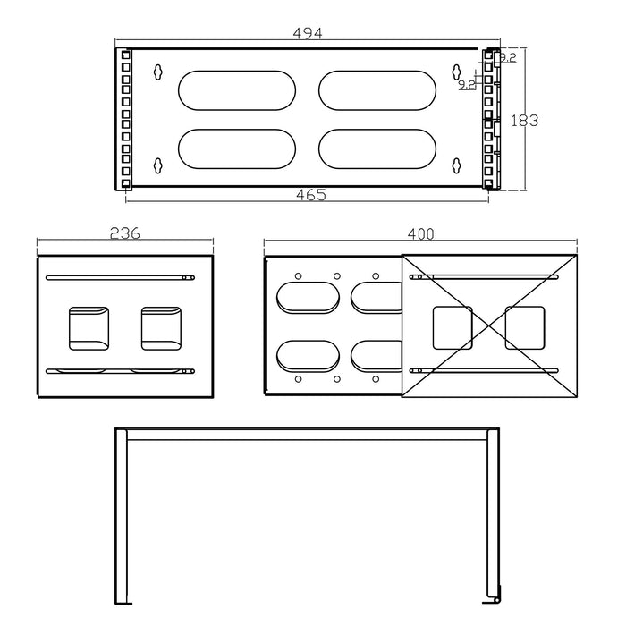 EAN 4043718284849 - InLine 19104C armario rack 4U Bastidor de pared Gris imagen 4
