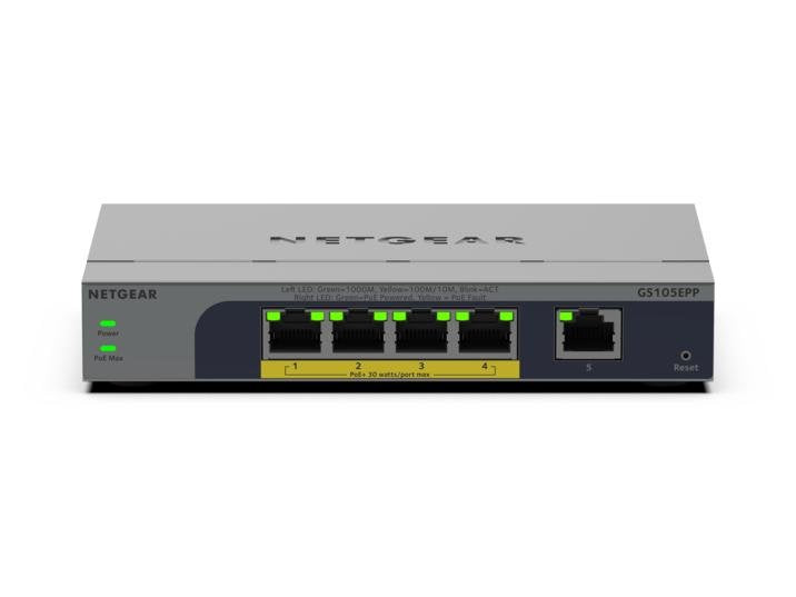 EAN 0606449174656 - NETGEAR GS105EPP No administrado Gigabit Ethernet (10/100/1000) Energía sobre Ethernet (PoE) Montaje en p imagen 2