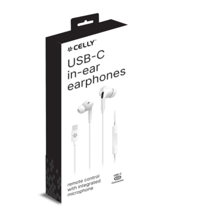 EAN 8021735207818 - Celly UP1200TYPECWH auricular y casco Auriculares Alámbrico Dentro de oído Llamadas/Música USB Tipo C Bla imagen 3