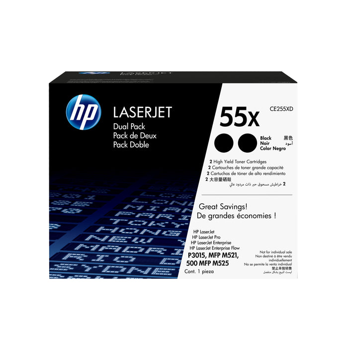 EAN 0885631277102 - HP 55X 2-pack High Yield Black Original LaserJet Toner Cartridges cartucho de tóner 2 pieza(s) imagen 1