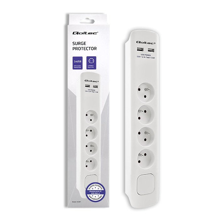 EAN 5901878502823 - Qoltec 50282 limitador de tensión Blanco 4 salidas AC 230 V 1,8 m imagen 7