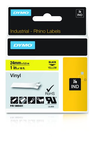 EAN 0071701059871 - DYMO 1805431 cinta para impresora de etiquetas Negro sobre amarillo imagen 1