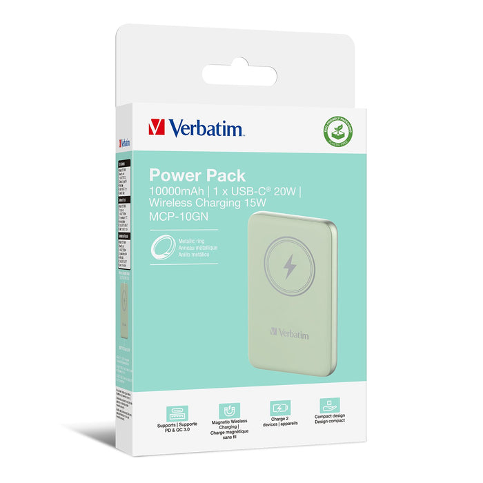 EAN 0023942322467 - Verbatim Charge 'n' Go Polímero de litio 10000 mAh Cargador inalámbrico Verde imagen 5