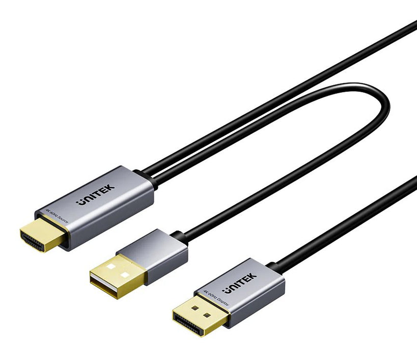 EAN 4894160059482 - UNITEK V1714AGY01 adaptador de cable de vídeo 1,8 m DisplayPort HDMI Gris Oscuro imagen 2