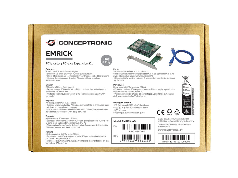 EAN 4015867228050 - Conceptronic EMRICK10G tarjeta y adaptador de interfaz Interno PCIe imagen 3