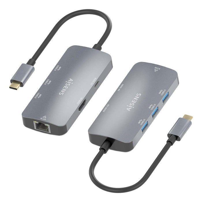 EAN 8435739901748 - AISENS ASUC-6P019-GR base para portátil y replicador de puertos Alámbrico USB 3.2 Gen 1 (3.1 Gen 1) Type- imagen 3