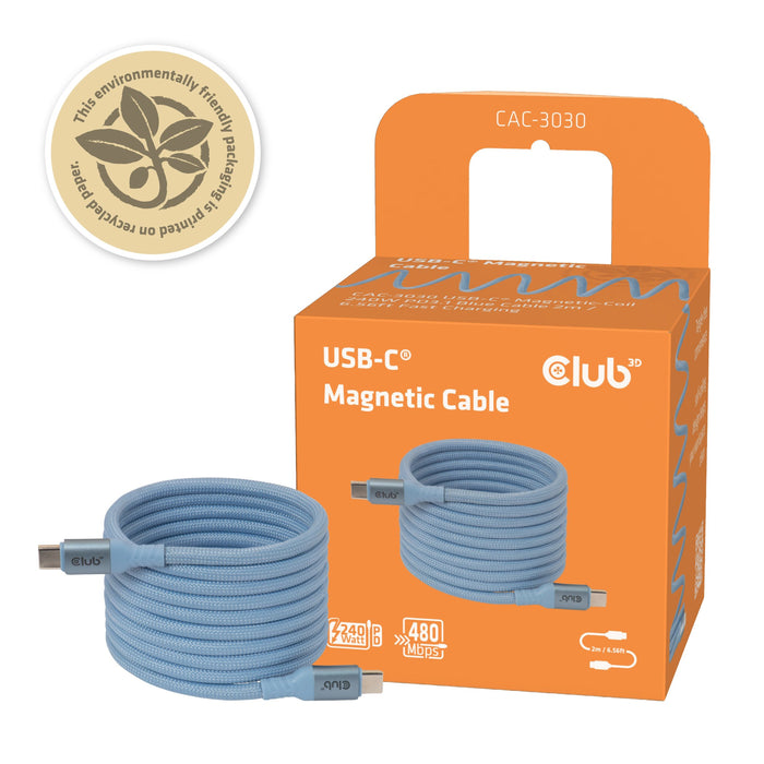 EAN 8719214473594 - CLUB3D CAC-3030 cable USB 2 m USB C Azul imagen 7