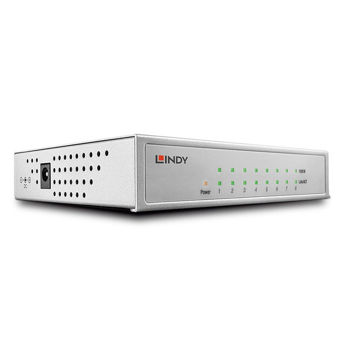 EAN 4002888205450 - Lindy 25045 switch Gestionado Gigabit Ethernet (10/100/1000) Energía sobre Ethernet (PoE) Plata imagen 1