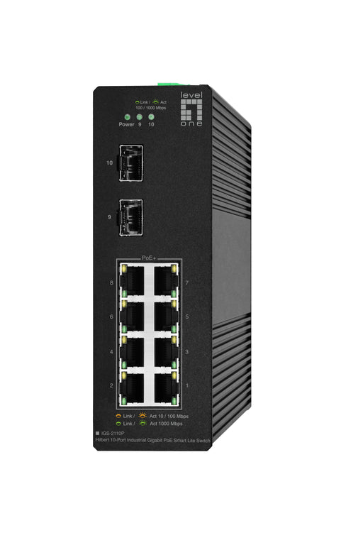 EAN 4015867236215 - LevelOne IGS-2110P switch Gestionado L2 Gigabit Ethernet (10/100/1000) Energía sobre Ethernet (PoE) Negro imagen 1