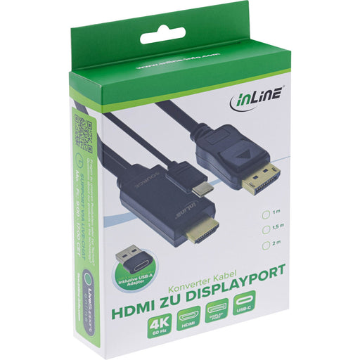 EAN 4043718336128 - InLine 17161I adaptador de cable de vídeo 1 m Negro imagen 2
