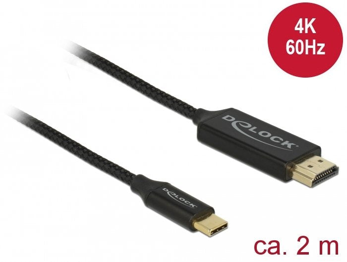 EAN 4043619849055 - DeLOCK 84905 adaptador de cable de vídeo 2 m USB Tipo C HDMI tipo A (Estándar) Negro imagen 2