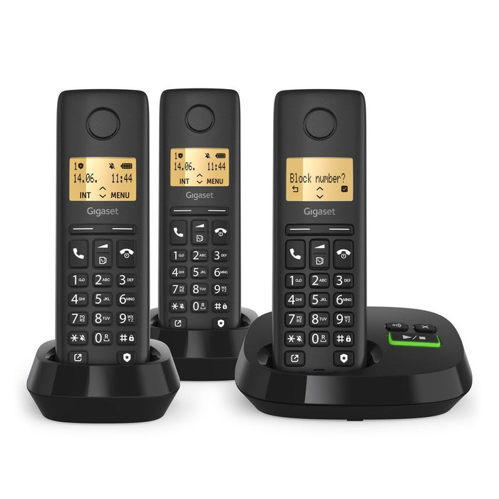 EAN 4250366871530 - Gigaset PURE 100 AM Trio Teléfono DECT/analógico Identificador de llamadas Negro imagen 3