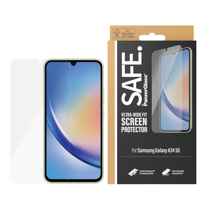 EAN 5711724954542 - PanzerGlass SAFE. by ® Screen Protector Samsung Galaxy A34 5G | Ultra-Wide Fit Protector de pantalla 1 pi imagen 2