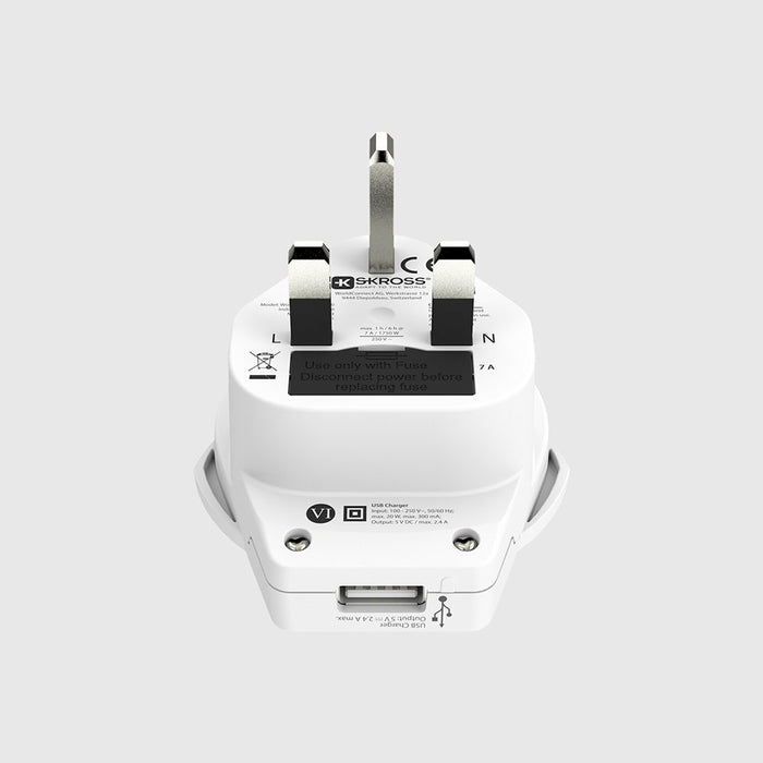 EAN 7640326820444 - Skross 1.500267-E adaptador de enchufe eléctrico Tipo G (RU) Universal Blanco imagen 4