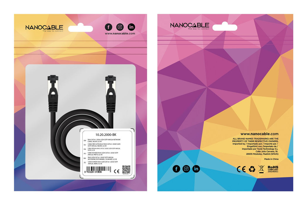 EAN 8433281015982 - Nanocable 10.20.2002-BK cable de red Cat8.1 S/FTP (S-STP) imagen 5