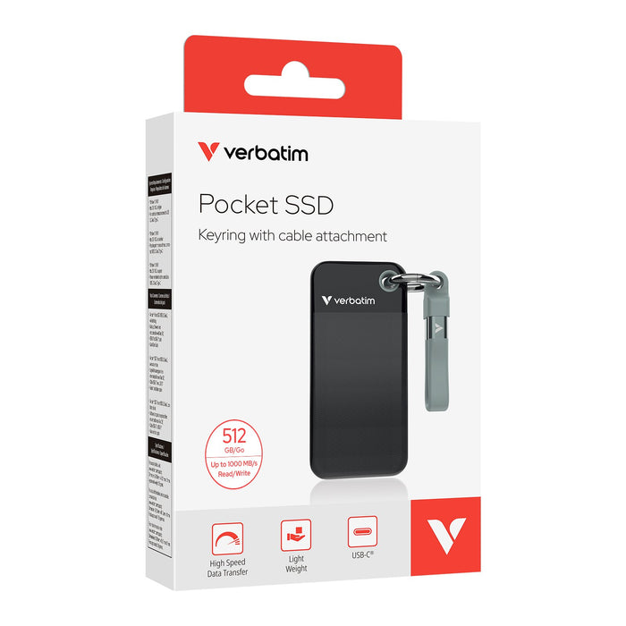 EAN 23942322825 - Verbatim Pocket SSD 512 GB USB Tipo C 3.2 Gen 2 (3.1 Gen 2) Negro, Gris imagen 6