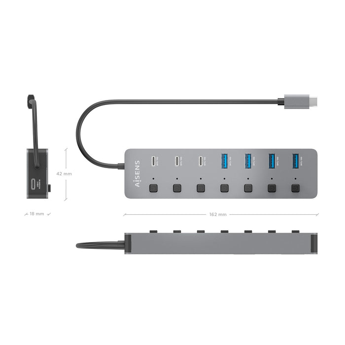 EAN 8435739905081 - AISENS ASUC-8P044-GR hub de interfaz USB 3.2 Gen 2 (3.1 Gen 2) Type-C 10000 Mbit/s imagen 4