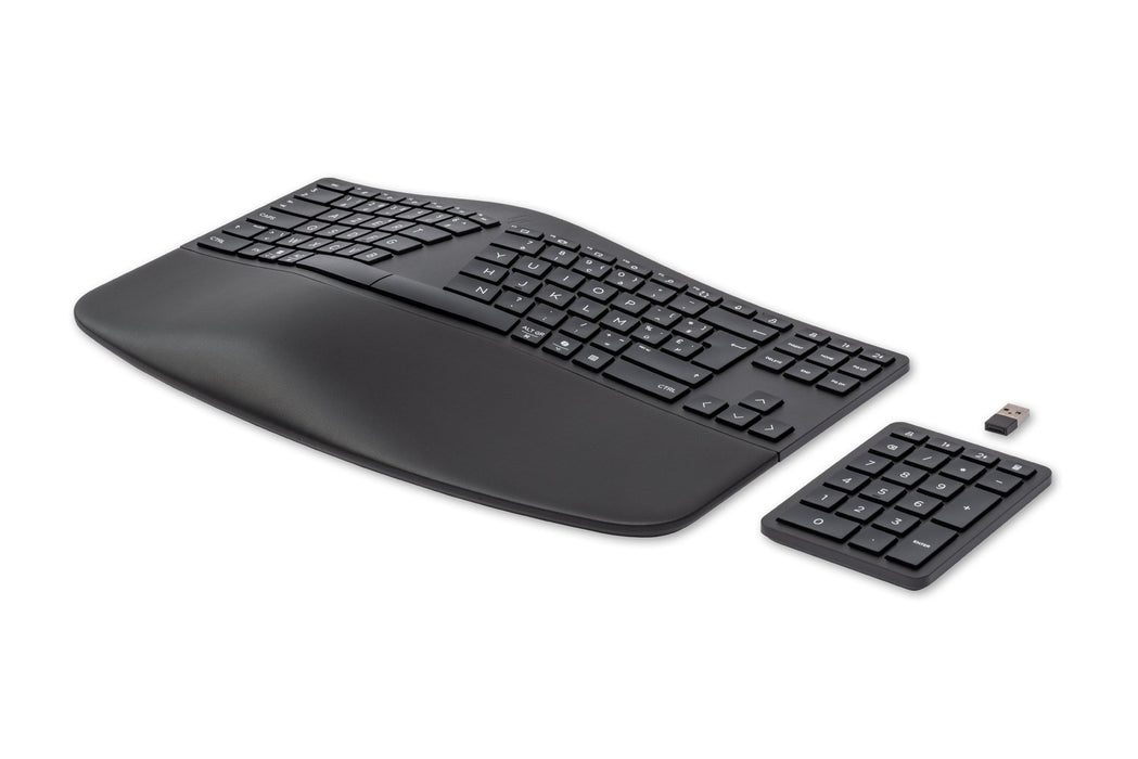 EAN 197192177549 - HP 960 Ergonomic Wireless Keyboard teclado Hogar RF Wireless + Bluetooth AZERTY Belga Negro imagen 2