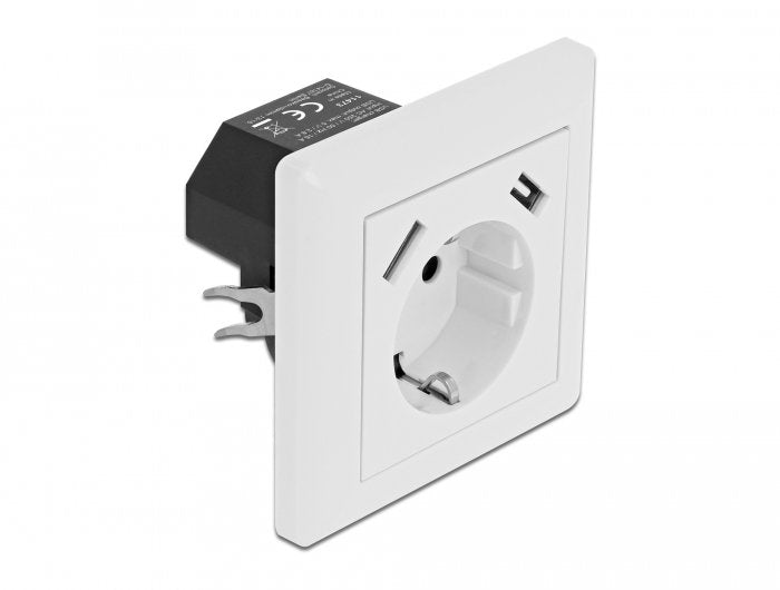EAN 4043619114733 - DeLOCK 11473 toma de corriente 2 x USB + CEE 7/3 Blanco imagen 1
