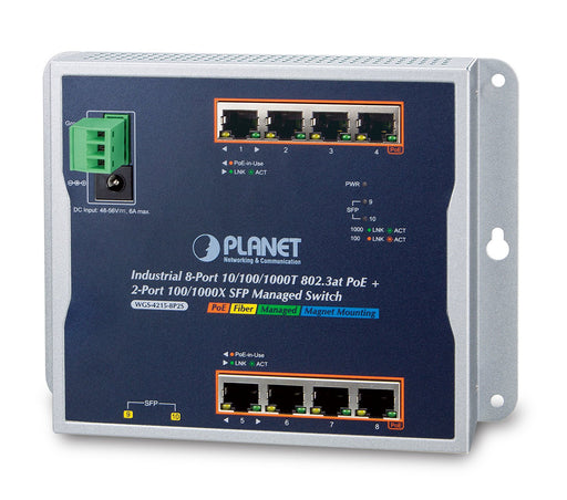 EAN 4711605281843 - PLANET WGS-4215-8P2S switch Gestionado Gigabit Ethernet (10/100/1000) Energía sobre Ethernet (PoE) Negro imagen 1