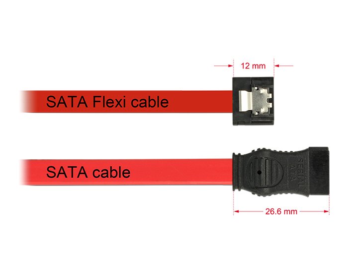 EAN 4043619838325 - DeLOCK 0.1m 2xSATAIII cable de SATA 0,1 m Rojo imagen 2