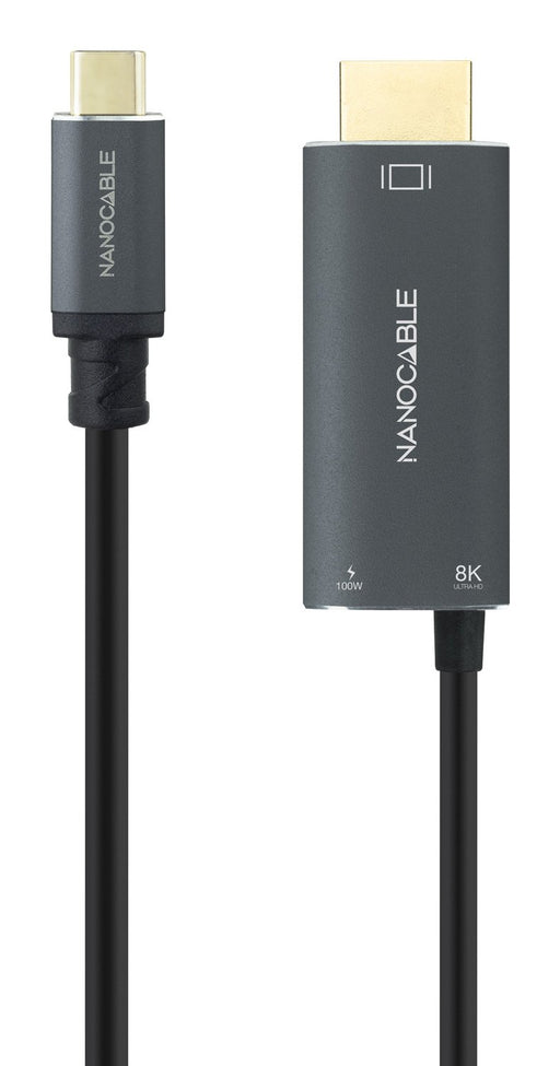 EAN 8433281017412 - Nanocable 10.15.5182 adaptador de cable de vídeo 1,8 m USB Tipo C HDMI + USB Type-C Negro imagen 2