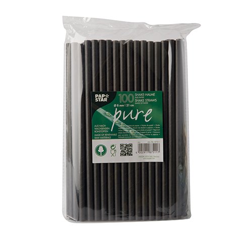 EAN 4002911875117 - Papstar 87511 pajita de beber desechable 100 pieza(s) Negro imagen 2