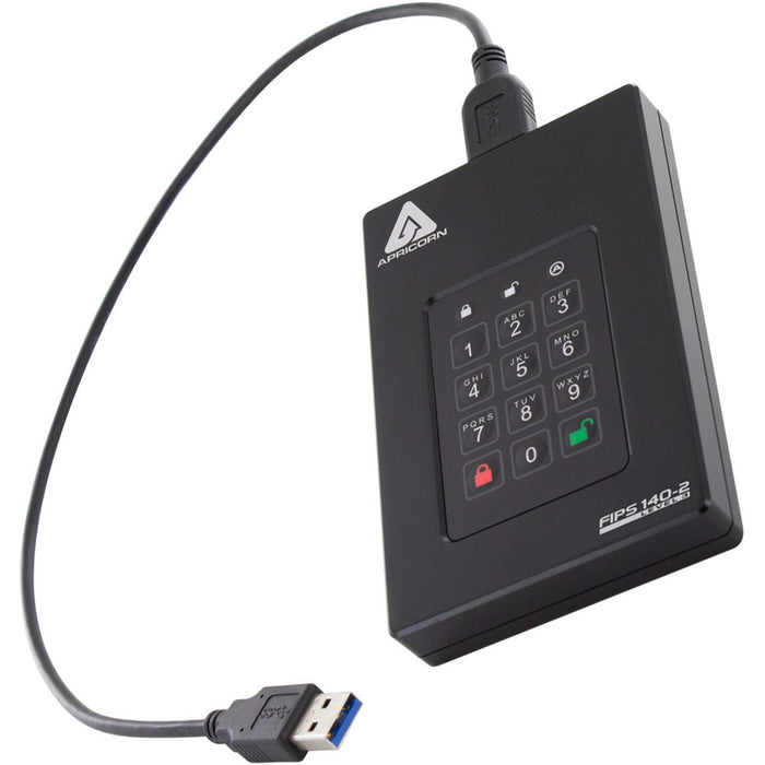 EAN 708326914727 - Apricorn Aegis Fortress L3 disco duro externo 1 TB 5400 RPM Micro-USB B 3.2 Gen 1 (3.1 Gen 1) Negro imagen 6