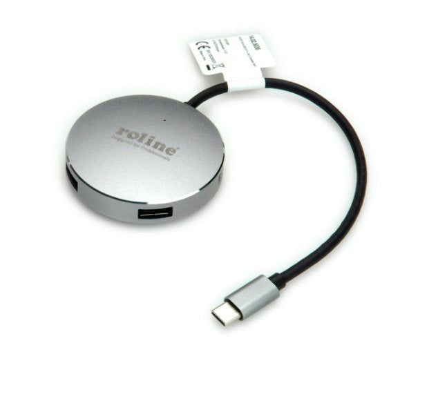 EAN 7630049610866 - ROLINE 14.02.5036 hub de interfaz USB 3.2 Gen 1 (3.1 Gen 1) Type-C 5000 Mbit/s Negro, Acero inoxidable imagen 3