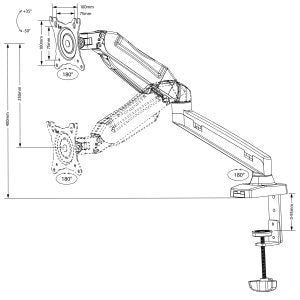 EAN 5902211114208 - Maclean MC-860 soporte para monitor 68,6 cm (27") Escritorio Negro imagen 6