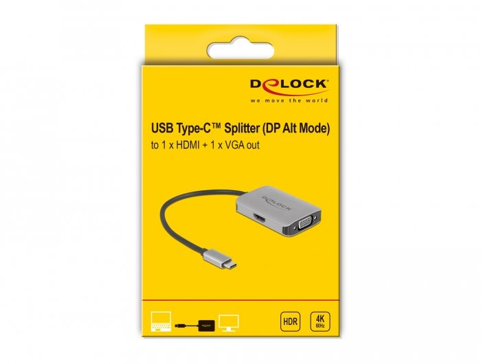 EAN 4043619877768 - DeLOCK 87776 divisor de video USB Tipo C 1x HDMI + 1x VGA imagen 3