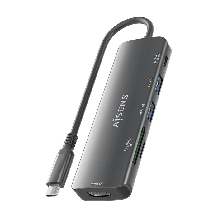 EAN 8435739903124 - AISENS ASUC-6P023-GR base para portátil y replicador de puertos Alámbrico USB 3.2 Gen 1 (3.1 Gen 1) Type- imagen 8