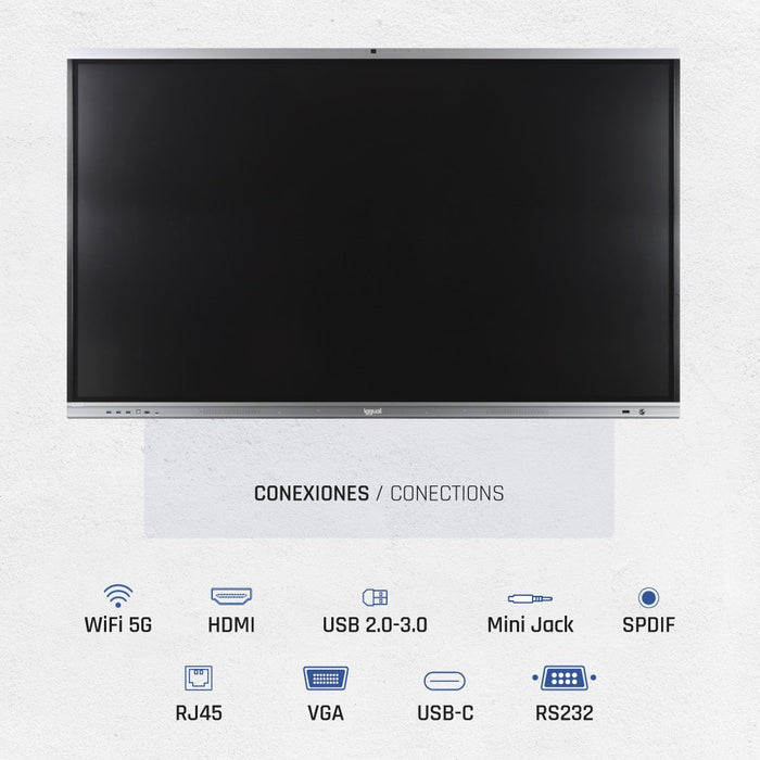 EAN 8435364318805 - iggual Orchid 65" Panel plano interactivo 165,1 cm (65") LED Wifi 400 cd / m² 4K Ultra HD Negro Pantalla  imagen 5