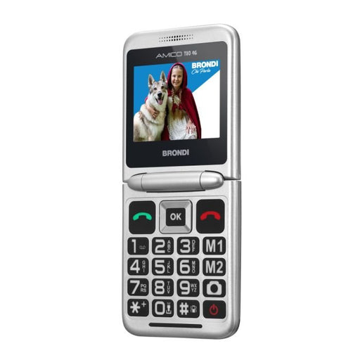 EAN 8015908820102 - Brondi AMICO TUO 4G 6,1 cm (2.4") Negro, Metálico Teléfono para personas mayores imagen 1
