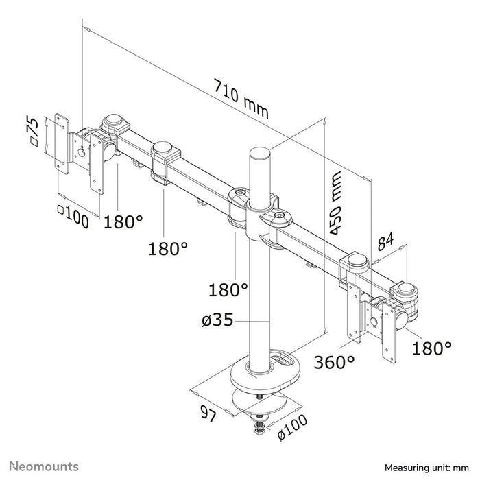 EAN 8717371444440 - Neomounts FPMA-D960DG soporte para monitor 68,6 cm (27") Escritorio Negro imagen 6