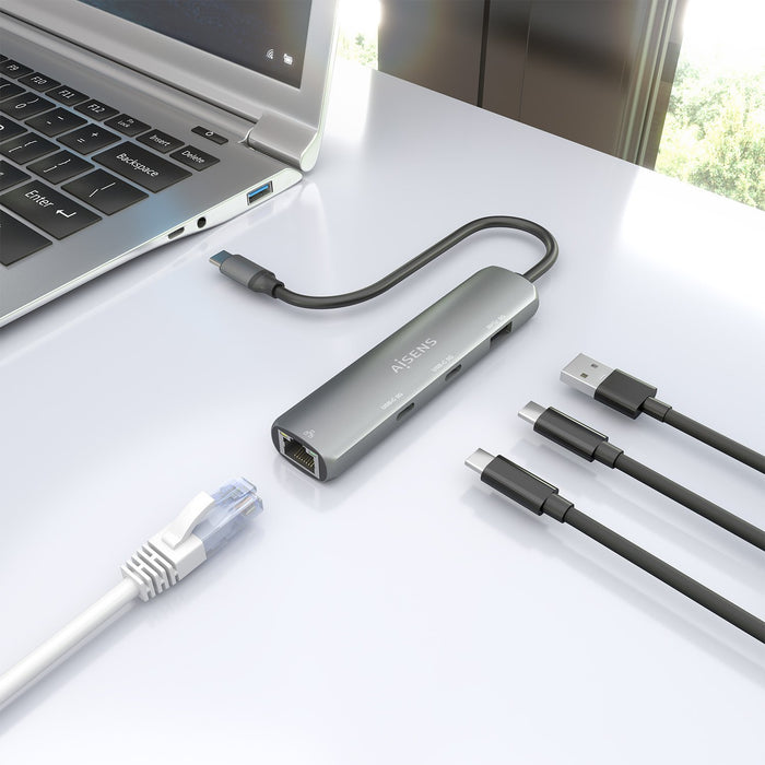 EAN 8435739904022 - AISENS ASUC-4P040-GR base para portátil y replicador de puertos Alámbrico USB 3.2 Gen 1 (3.1 Gen 1) Type- imagen 6