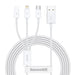 EAN 6953156205536 - Baseus Superior cable USB USB 2.0 1,5 m USB A USB C/Micro USB A/Lightning Blanco imagen 1