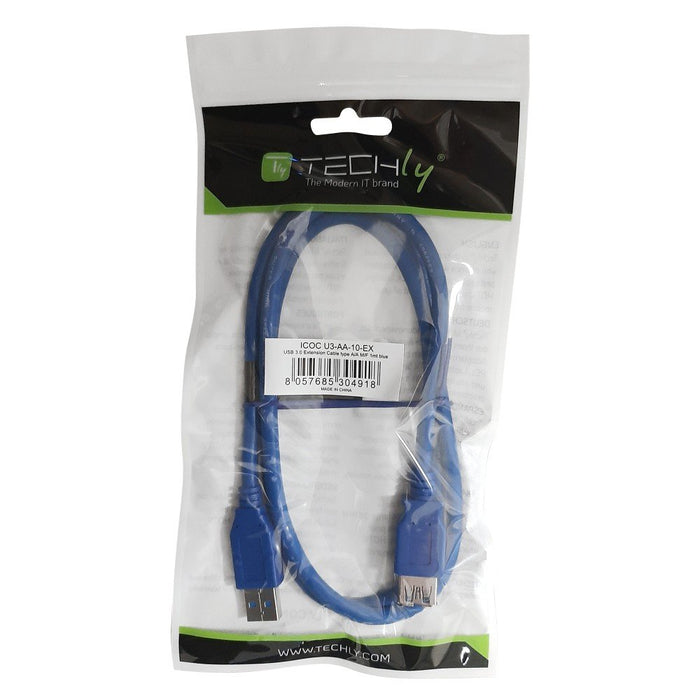 EAN 8057685304918 - Techly 1.0m USB 3.0 A M/F cable USB USB 3.2 Gen 1 (3.1 Gen 1) 1 m USB A Azul imagen 2