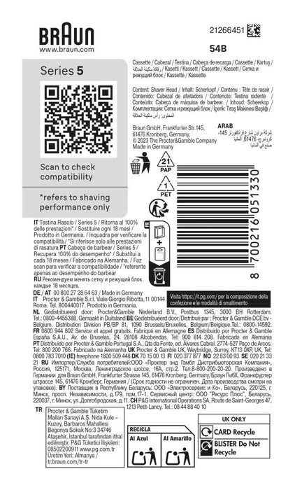 EAN 8700216051330 - Braun Series 5 54 B Cabezal para afeitado imagen 2