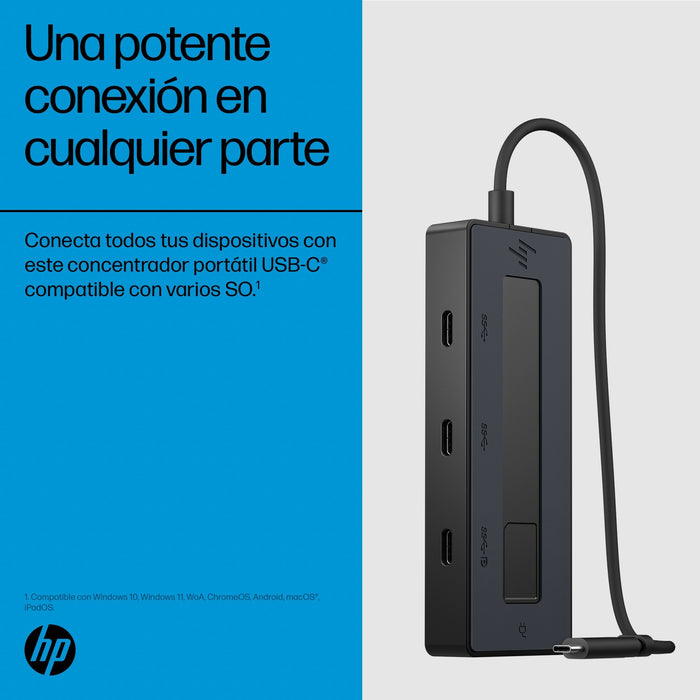EAN 0196548907007 - HP 4K USB-C Multiport Hub USB Tipo C 10000 Mbit/s Negro imagen 4