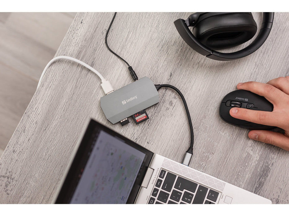 EAN 5705730136337 - Sandberg 136-33 base para portátil y replicador de puertos Alámbrico USB 3.2 Gen 1 (3.1 Gen 1) Type-C Gri imagen 7