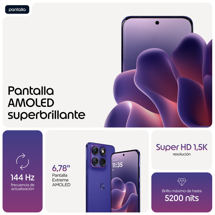 EAN 8033779085291 - Motorola edge 70 fusion 17,2 cm (6.78") SIM doble Android 16.0 5G USB Tipo C 8 GB 256 GB 5200 mAh Violeta imagen 7