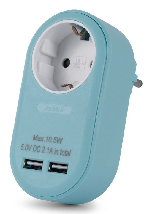 EAN 5999097985404 - Entac EPAG-1EE-2USB-B adaptador de enchufe eléctrico Tipo F Azul imagen 1