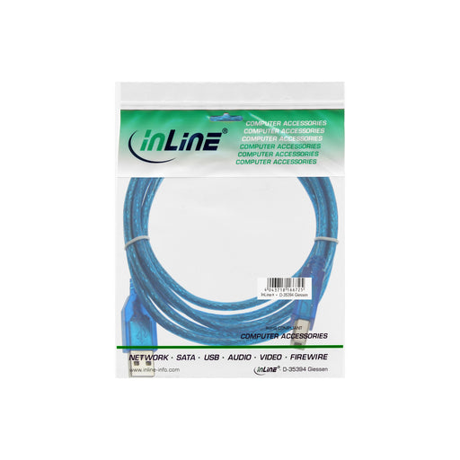 EAN 4043718048519 - InLine 34535B cable USB 3 m USB A USB B 0,48 Gbit/s Azul imagen 2