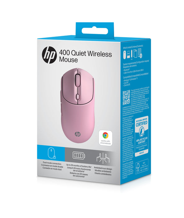 EAN 0198701895336 - HP 400 Quiet Pink Wireless Mouse ratón Hogar Ambidextro RF Wireless + Bluetooth 6000 DPI imagen 12