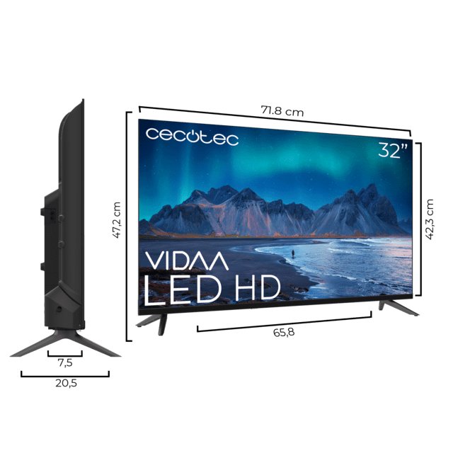 EAN 8435484009928 - Cecotec 00992 Televisor 81,3 cm (32") HD Smart TV Wifi Negro imagen 3