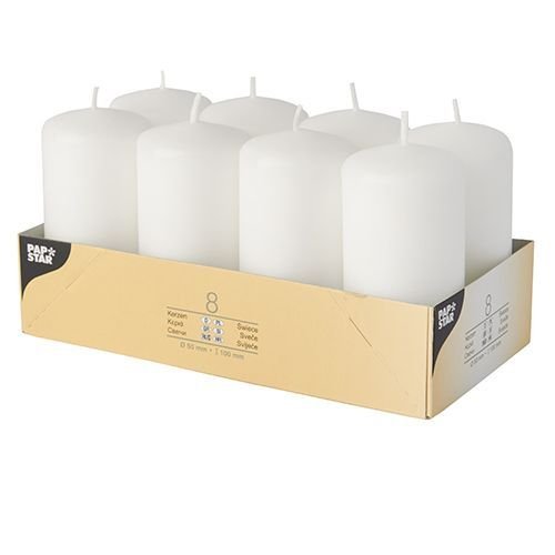 EAN 4002911179840 - Papstar 17984 vela Cilindro Blanco 8 pieza(s) imagen 1