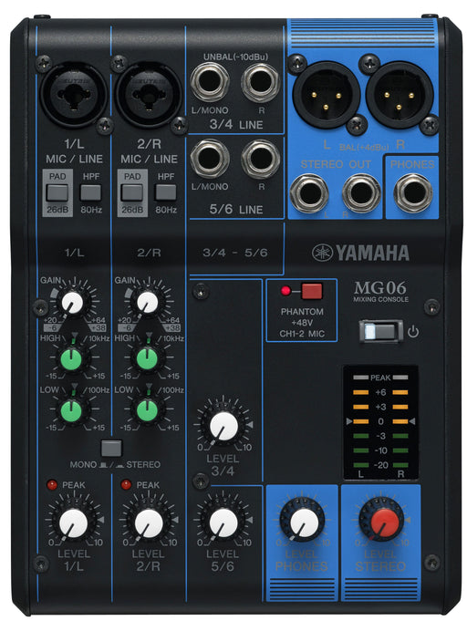 EAN 4957812542791 - Yamaha MG06 mezclador DJ 6 canales Negro imagen 1